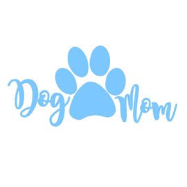 STICKER DAD Dog Mom V3 Vinyl Decal by stickerdad® - Size: 7", Color: Light Blue - Windows, Walls, Bumpers, Laptop, Lockers, etc.