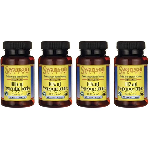 Swanson Dhea and Pregnenolone Complex 60 Veg Capsules (4 Pack)