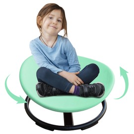 AOKUNG 360°Sensory Chair for Kids Autism Sensory Products Sit and Spin Autism Toys Spinning Chair ADHD Swivel Chair Training Body Coordination (Blue，Pink，Red，Orange，Green) (Green)