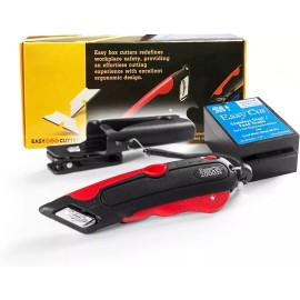 Easy Box Cutter 2000 Red, Food Grade with 81 Utility Blades, For Packaging Use