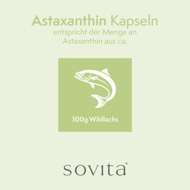 sovita Astaxanthin 8 mg hochdosiert aus Mikroalge Haematococcus pluvialis | Natürliches Carotinoid aus Algen | Vegan & ohne Zusatzstoffe | Laborgeprüft | Antioxidative Eigenschaften | 120 Kapseln