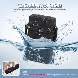 Waterproof Case with USB Rechargeable Electric Lighter, Airtight Holder Case for Whole Package 20pcs 84mm Size, Match Seal Storage Dry Box, EDC Survival Container for Fishing Kit, Camping