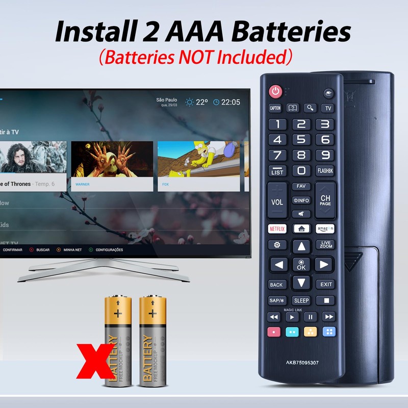 CLVIZCXOM AKB75095307 Replacement Remote Control Compatible with LG Smart TV