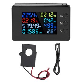 Digital Voltmeter Ammeter AC50‑300V 100A Full Viewing Angle Color LCD Display Voltage Amperage Detector Volt Amp Meter