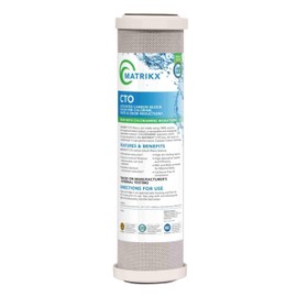 Matrikx 10 inch CTO Carbon Block Filter now with Chloramine Reduction, 2.5 inch x 10 inch, 32-250-10-MATRIKX, Gray
