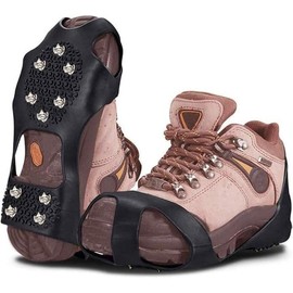 Ice Cleats for Shoes and Boots Crampons Track Spikes Shoe Spikes for Snow and Ice Non Slip Ice Grippers for Women and Men - Size: X-Large