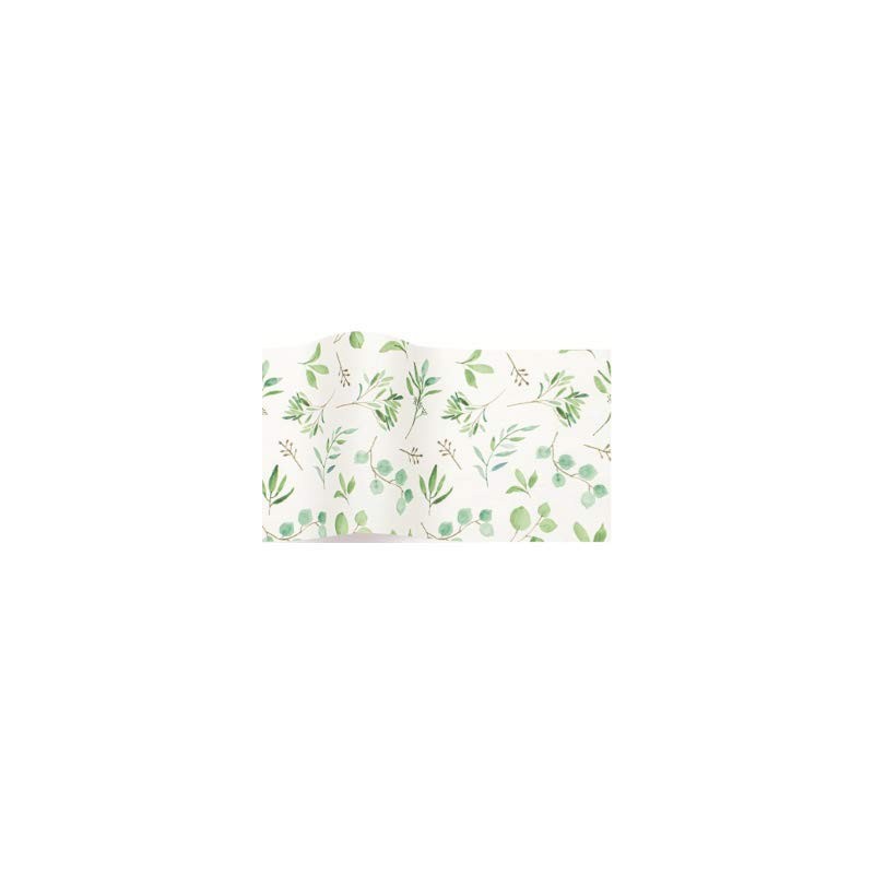 InsideMyNest Eucalyptus Botanical Printed Tissue Paper Sheets Premium Quality 30x20
