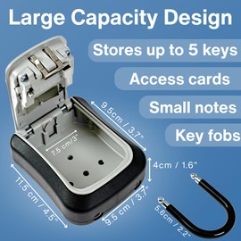 Key Lock Box for Outside - Realtor Lockbox for House Keys Outdoor - Combination Key Hiders to Hide a Key Safe Storage