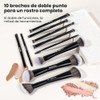 MAANGE Set de Brochas de Maquillaje, 10PCS Brochas para Maquillaje