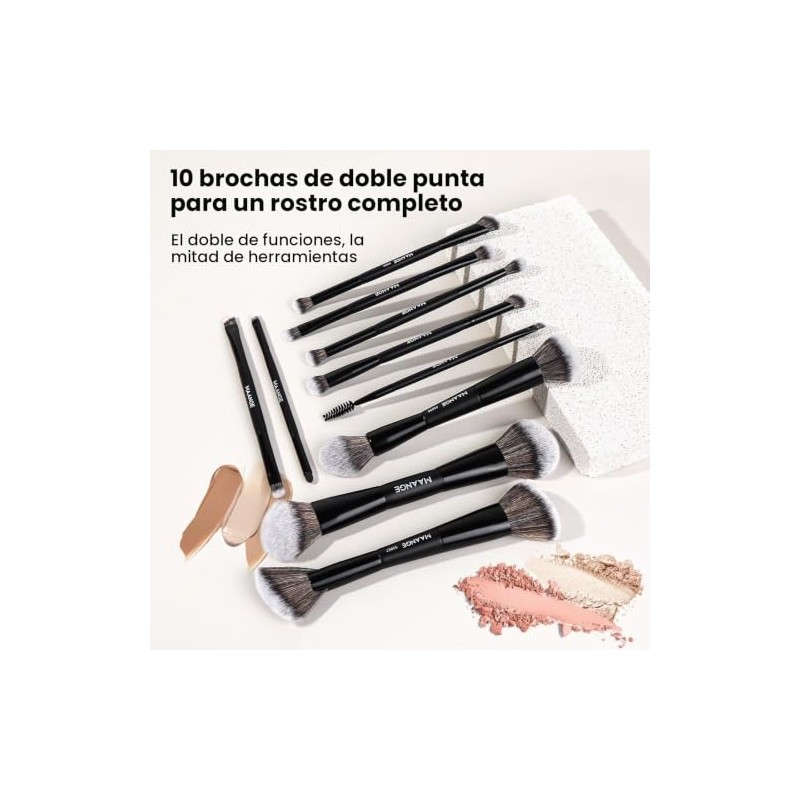 MAANGE Set de Brochas de Maquillaje, 10PCS Brochas para Maquillaje