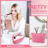 Makeup Bag 3 Pieces Large Capacity Checkered Cosmetic Travel Toiletry