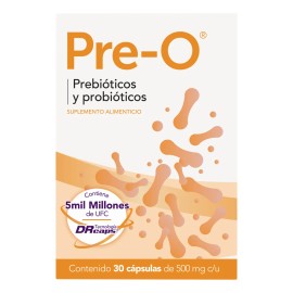 Pre-o Prebióticos Y Probióticos 30 Capsulas Sabor Sin Sabor