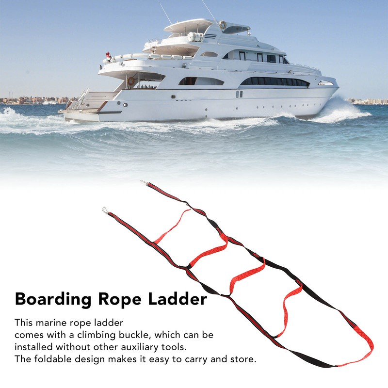 5 Steps Boarding Rope Ladder Portable Universal Boat Rope Ladder