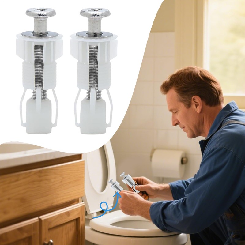 Toilet Seat Screws Replacement Kit, Bathroom Hardware Replacement, Toilet Seat