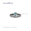 Silvershake Genuine Blue Topaz 925 Sterling Silver Stack Stackable Filigree