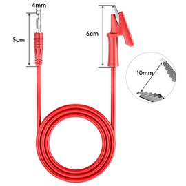 Cleqee 4mm Banana Plug to Alligator Clip Test Leads Corcodile Clip Cable Wire Set 2PCS 3.3ft/1m for Multimeter Electrical Testing