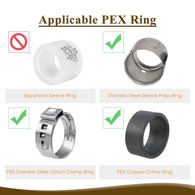 JUWO 1/2" PEX Tee, PEX Fitting for Plumbing Repairs, Sturdy