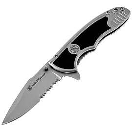 Smith & Wesson SW1100 - Cuchillo plegable con punta de caída, color negro