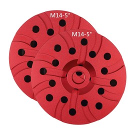 2-Piece Velcro Sanding Disc Metal Sanding Plate M14 Thread Velcro Pad for Angle Grinder/Polisher for Sanding Wood, Polishing Cars and Finishing (Red)