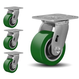 Unbranded 4"X 2" Heavy Duty Casters  Polyurethane on Aluminum  Capacity up to 800-3200 LB - 4 Swivel