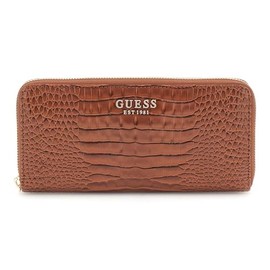 GUESS Women's Laurel SLG Large Zip Around Wallet, Cognac, Standard size