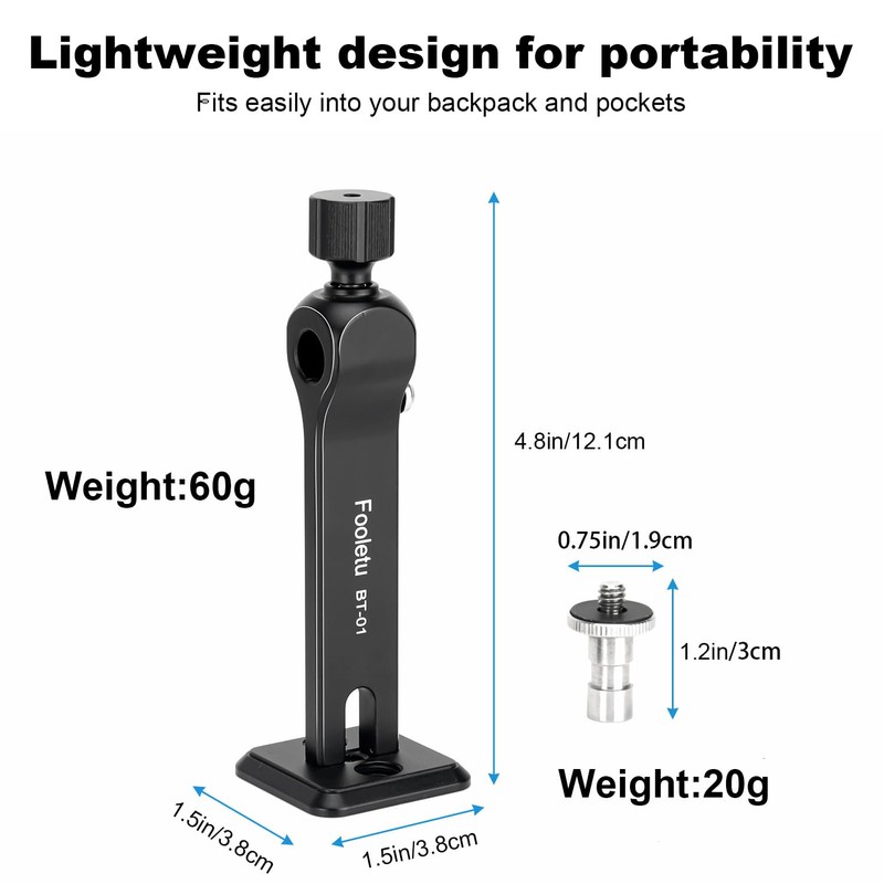 Fooletu Binocular Tripod Adapter, 1/4" Threading for 7x35 to 30x60