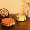 Metal Coaster Holder for Home Wrought Iron Shelf Decoration Set