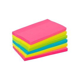 Super Notes Sticky Office Depot Fluo Assortment 127 x 76 mm Rectangular 6 Pads of 90 Sheets