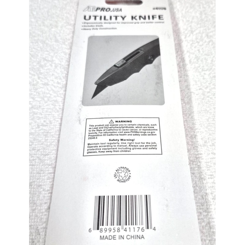 ATE ONE UTILITY KNIFE WITH BLADE FINGER GRIP ABS HANDLE