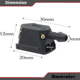 2 PCS Universal Windshield Washer Nozzle Arm Mounted Jets Nozzles 4-Way 9mm.