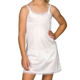 I.C. Collections Little Girls White Simple Empire Waist Slip, 4
