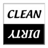 Clean Dirty Dishwasher Magnet Sign Indicator - Plain Black and White Script Design
