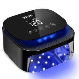 BETE 60W Cordless UV LED Nail Lamp - Rechargeable Gel Polish Dryer with Auto Sensor, 30 Beads & 4 Timer Settings Portable for Home/Salon Black