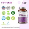 Purity Labs Pure Organic Trans-Resveratrol - Vegan Supplements for Heart,