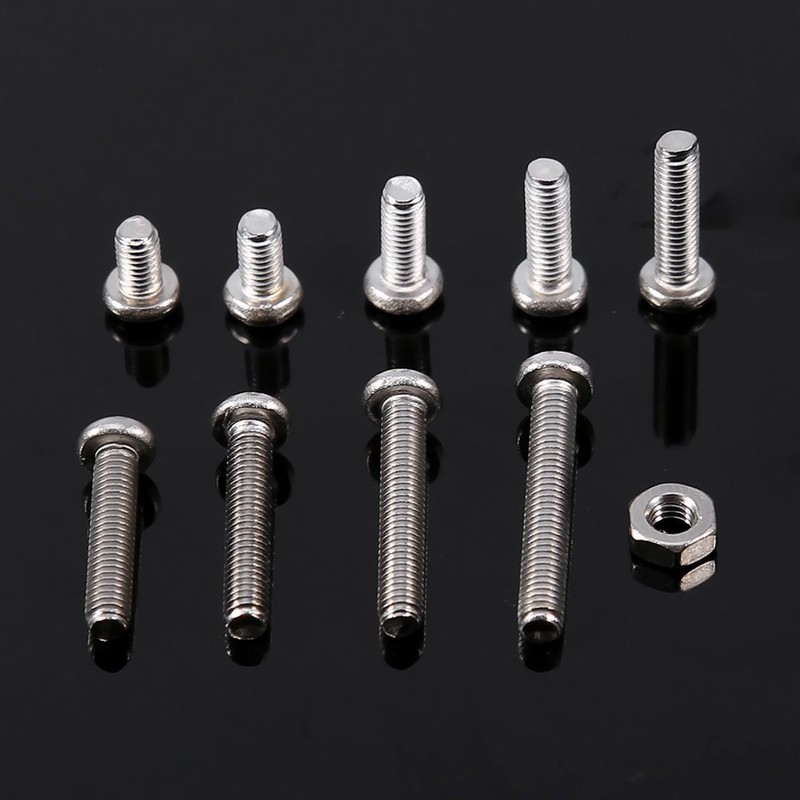 340 Pieces M3 Screws and Nuts Assortment Stainless Steel Pan