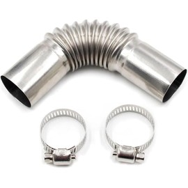 Diesel Heater Exhaust Pipe, 24mm Air Parking Heater Exhaust Pipe Tube Elbow Connector Stainless Steel Windproof Cap Gas Water Heater with 2 Connector for Diesel Boat Heater