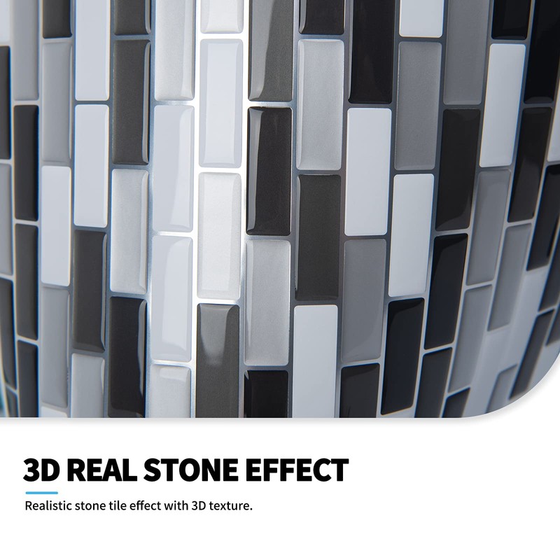 Art3d Peel and Stick Wall Tile for Kitchen/Bathroom Backsplash, 12"x12",