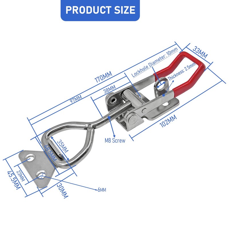 SIAOKL 4003 Heavy Duty Toggle Latch Clamp, 304 Stainless Steel,