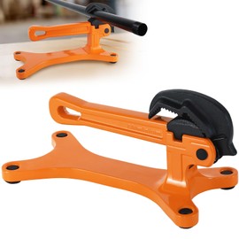 YHK Portable Pipe Vise, Aluminum Lightweight Portable Pipe Vise for 1/8" to 1-1/2" Pipes, Non Slip Clamp Jaw with Serrated, Ideal for Plumbing Operations (Orange)