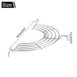 uxcell Oil Drain Rack Semi-circular Draining Drying Rack Stainless-Steel Tempura Strainers for Home Baking Cooking Grilling Oil Drip Filter Fried Food, Silver(24.5cm/9.6in Long)