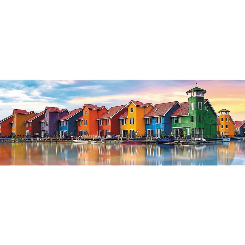 Trefl Panorama Groningen, Netherlands 1000 Piece Jigsaw Puzzle Red 38"x13"