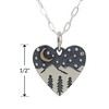 Sterling Silver and Bronze Mountain Range Stars Moon Heart Charm