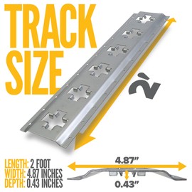 US Cargo Control X Track Rail, 2 FT Galvanized X-Track Rail for Trailers, Pickup Trucks, Garages, and Sheds - Use with E-Track Straps for Vertical and Horizontal Alignment