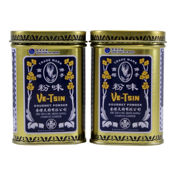 Ve-Tsin Gourmet Powder (Monosodium Glutamate MSG) 3.5 oz (100g) Tin, Pack of 2