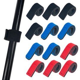 Sgehai 12 pcs fishing rod straps,adjustable neoprene ties straps elastic fishing rod fix strap,fishing rod belt ties,pole fishing accessories,reusable securing straps for fishing rod organize