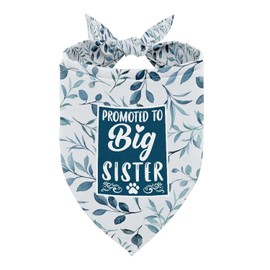 Dog Bandana, Promoted to Big Sister Dog Bandana, Dog Scarf Leaf Printing, Dog Scarf Accessories, Dog Bandana Pet Scarf, Pet Scarf Gender Reveal Accessories, Floral Pet Scarf, Dog Bandana Gift (F27)