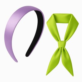 Purple Headband and Green Scarf Set, Cartoon Inspired Costume Accessories for Women, Cosplay Outfit Props for Fancy Dress Parties and Halloween