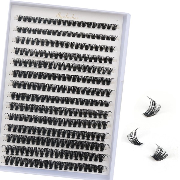Individual Lashes, 280 Pcs Cluster Lashes D Curl Eyelash Extensions