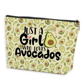 Azteoiz Cute Avocado Makeup Bag, Avocado Gifts, Avocado Stuff, Girl Gifts for Women Female Girl Sister Friend Graduation Friendship Birthday Gifts for Avocado Lovers, Cosmetic Bag Travel Toiletry Bag