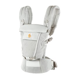 Ergobaby Adapt Baby Carrier for Newborns from Birth, 3 Positions, SoftFlex Mesh, Ergonomic Baby Belly Carrier, Back Carrier, Baby Carrier, Pearl Grey